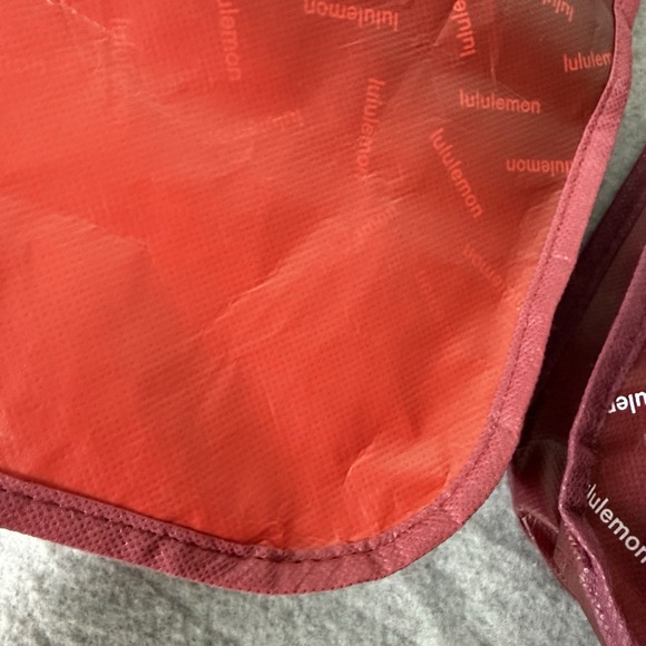 Bundle Of 4 Lululemon Red Burgundy Small Tote Bags Reusable Lot Of Four - Picture 8 of 16